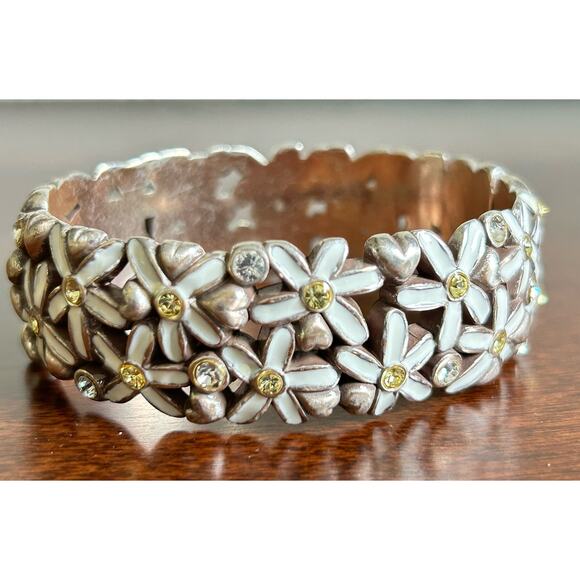 Brighton Jewelry - Brighton Wild Flowers Hinged Bangle Bracelet